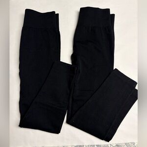 Set of 2 Lemon Black Basic Leggings